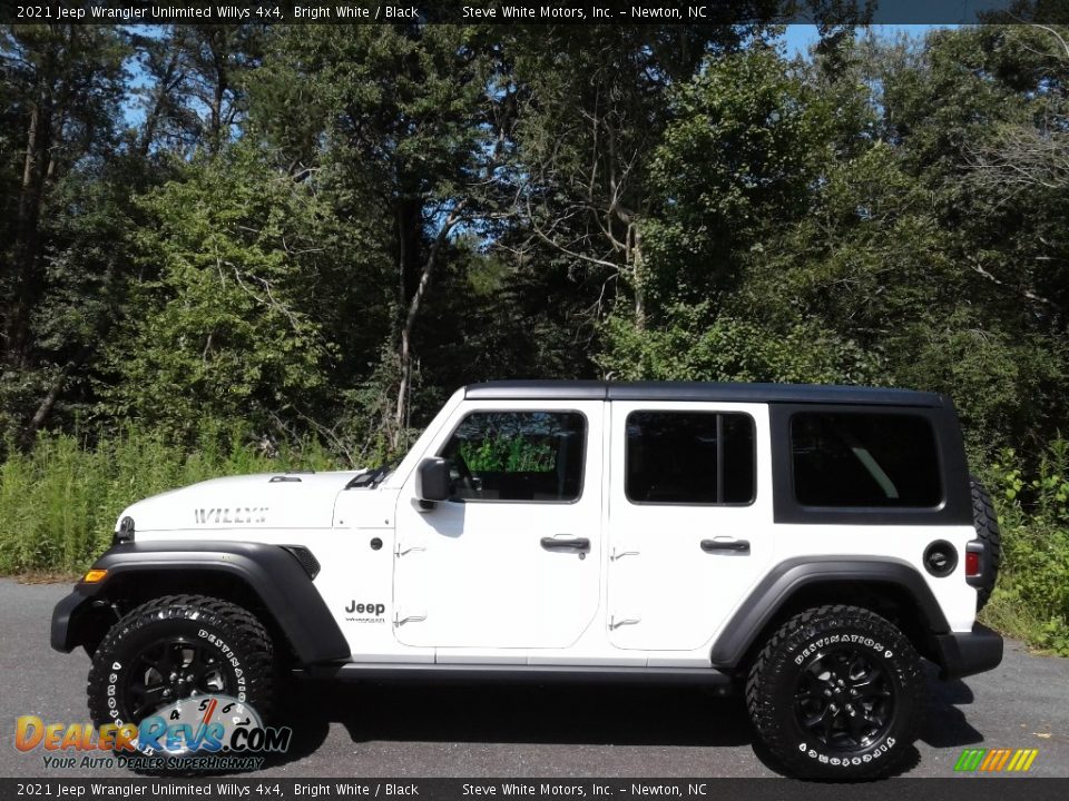 2021 Jeep Wrangler Unlimited Willys 4x4 Bright White / Black Photo #1