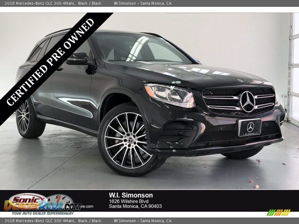 2018 Mercedes-Benz GLC 300 4Matic Black / Black Photo #1