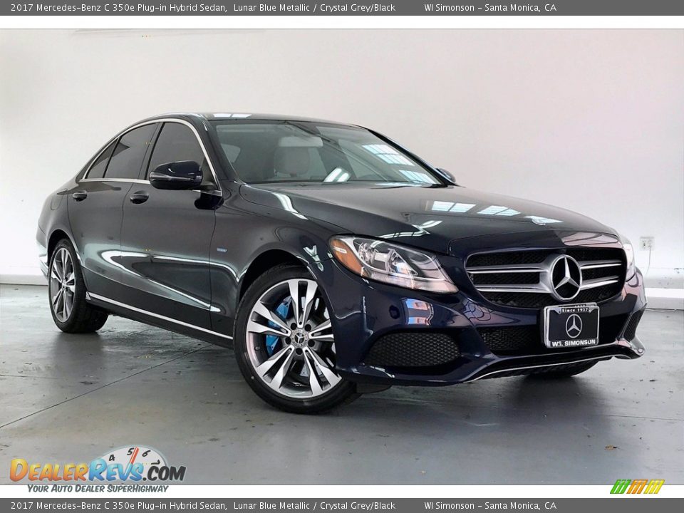 2017 Mercedes-Benz C 350e Plug-in Hybrid Sedan Lunar Blue Metallic / Crystal Grey/Black Photo #34