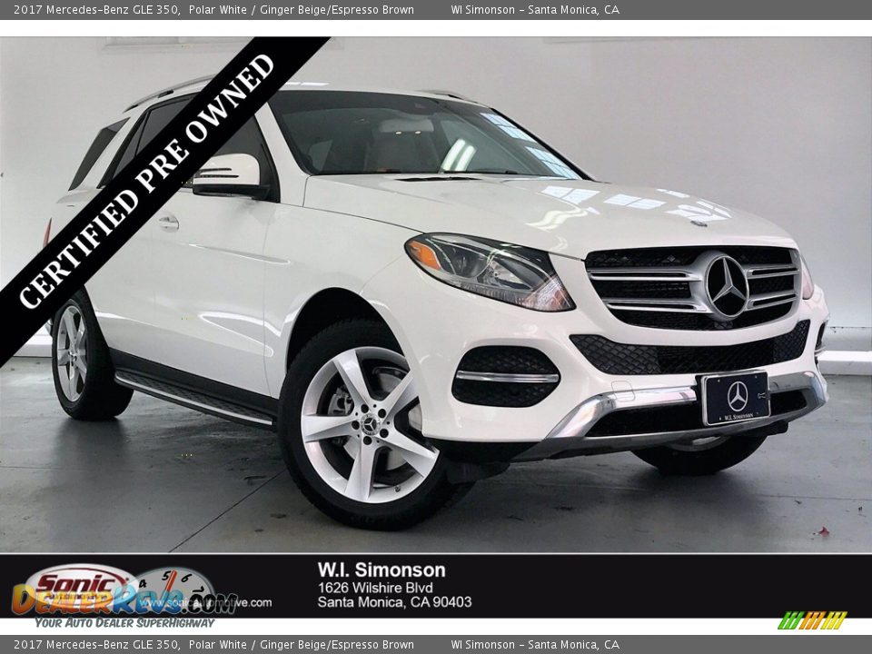 2017 Mercedes-Benz GLE 350 Polar White / Ginger Beige/Espresso Brown Photo #1