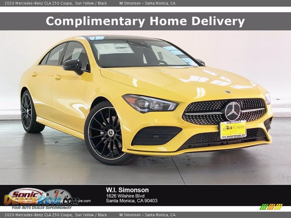 2020 Mercedes-Benz CLA 250 Coupe Sun Yellow / Black Photo #1