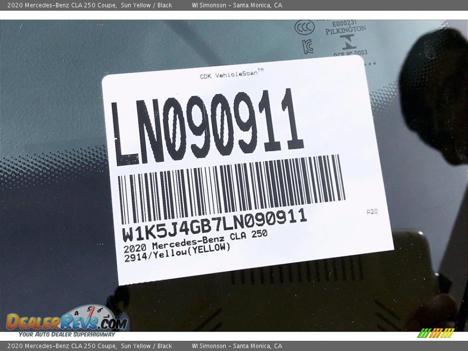 2020 Mercedes-Benz CLA 250 Coupe Sun Yellow / Black Photo #11