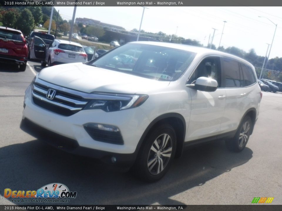 2018 Honda Pilot EX-L AWD White Diamond Pearl / Beige Photo #6