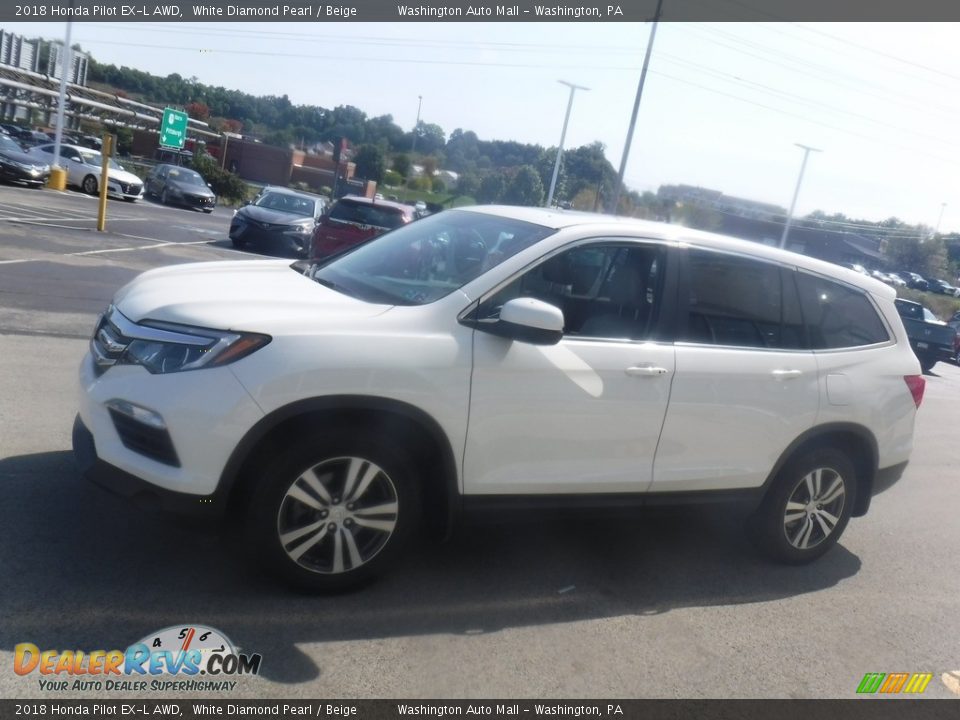 2018 Honda Pilot EX-L AWD White Diamond Pearl / Beige Photo #7