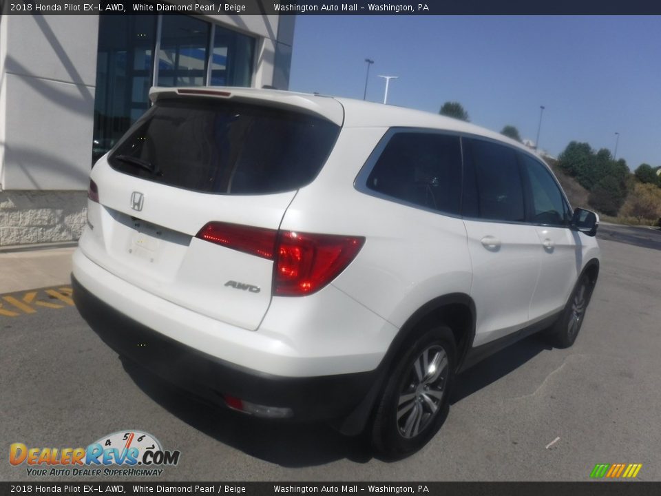 2018 Honda Pilot EX-L AWD White Diamond Pearl / Beige Photo #8