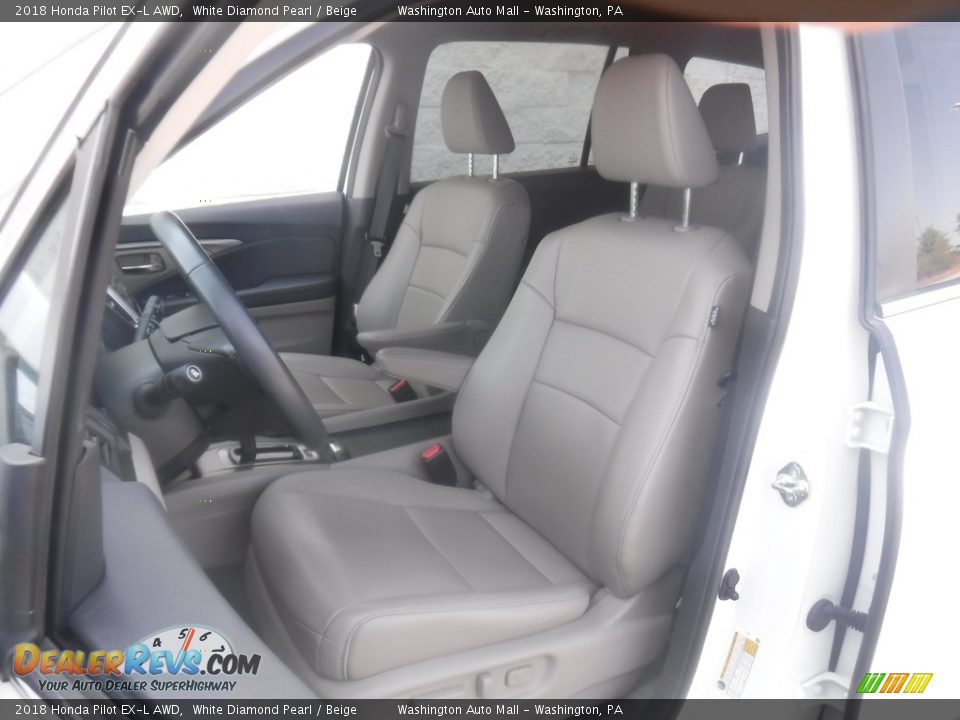 2018 Honda Pilot EX-L AWD White Diamond Pearl / Beige Photo #14