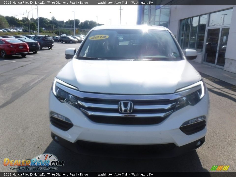 2018 Honda Pilot EX-L AWD White Diamond Pearl / Beige Photo #5