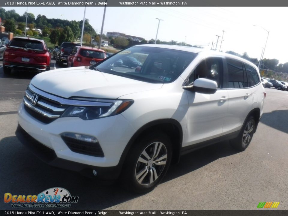 2018 Honda Pilot EX-L AWD White Diamond Pearl / Beige Photo #6