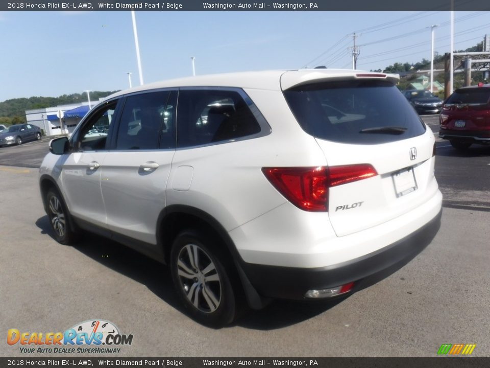 2018 Honda Pilot EX-L AWD White Diamond Pearl / Beige Photo #8