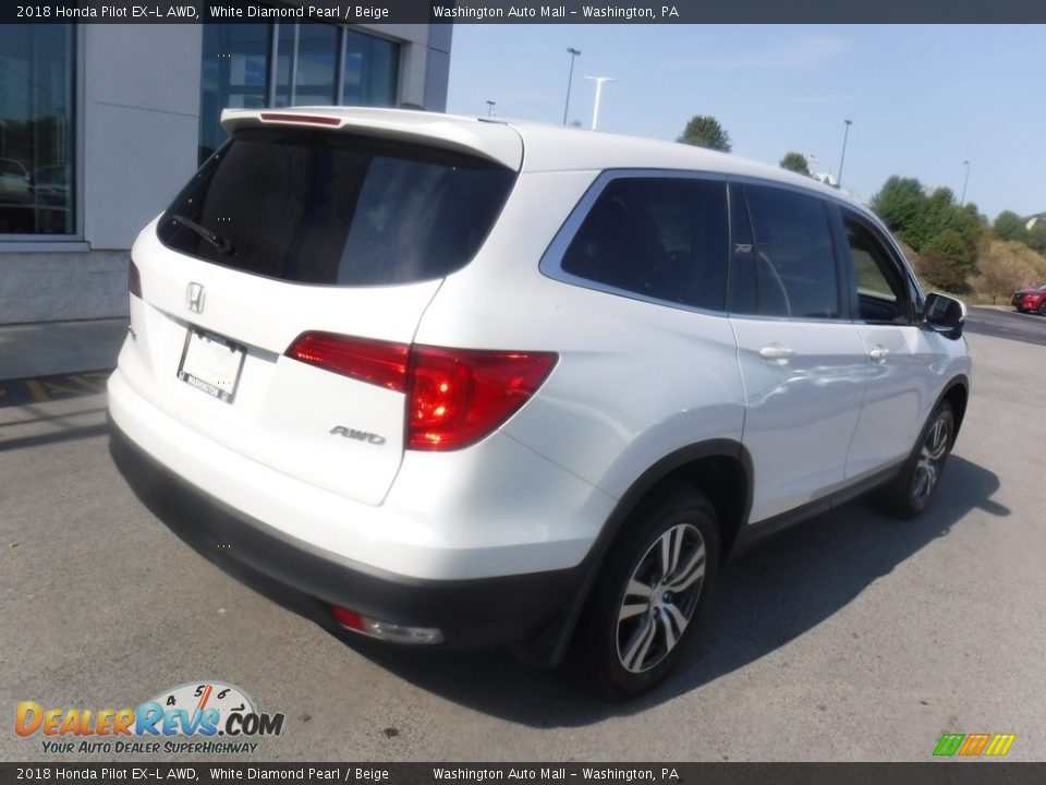 2018 Honda Pilot EX-L AWD White Diamond Pearl / Beige Photo #10