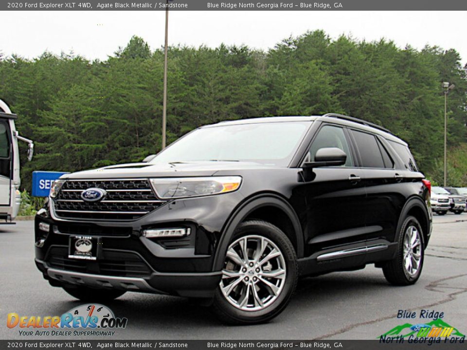 2020 Ford Explorer XLT 4WD Agate Black Metallic / Sandstone Photo #1