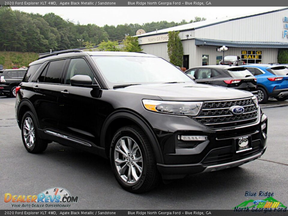 2020 Ford Explorer XLT 4WD Agate Black Metallic / Sandstone Photo #7