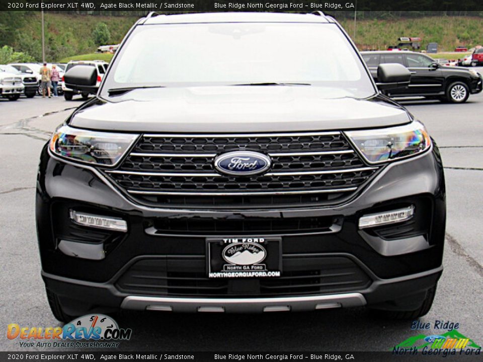 2020 Ford Explorer XLT 4WD Agate Black Metallic / Sandstone Photo #8