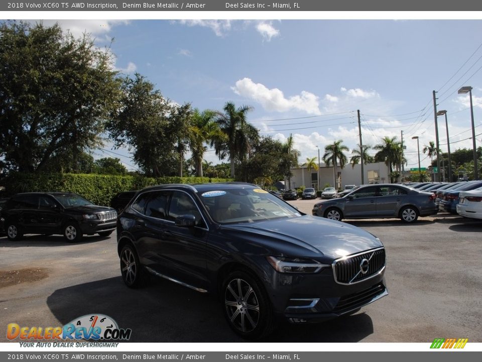 2018 Volvo XC60 T5 AWD Inscription Denim Blue Metallic / Amber Photo #1