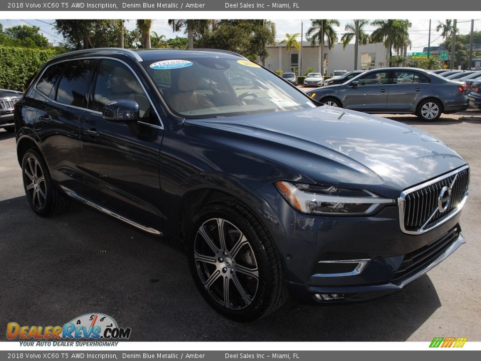2018 Volvo XC60 T5 AWD Inscription Denim Blue Metallic / Amber Photo #2
