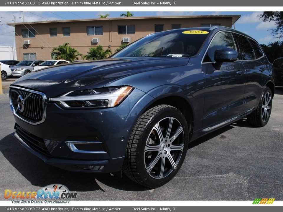 2018 Volvo XC60 T5 AWD Inscription Denim Blue Metallic / Amber Photo #5