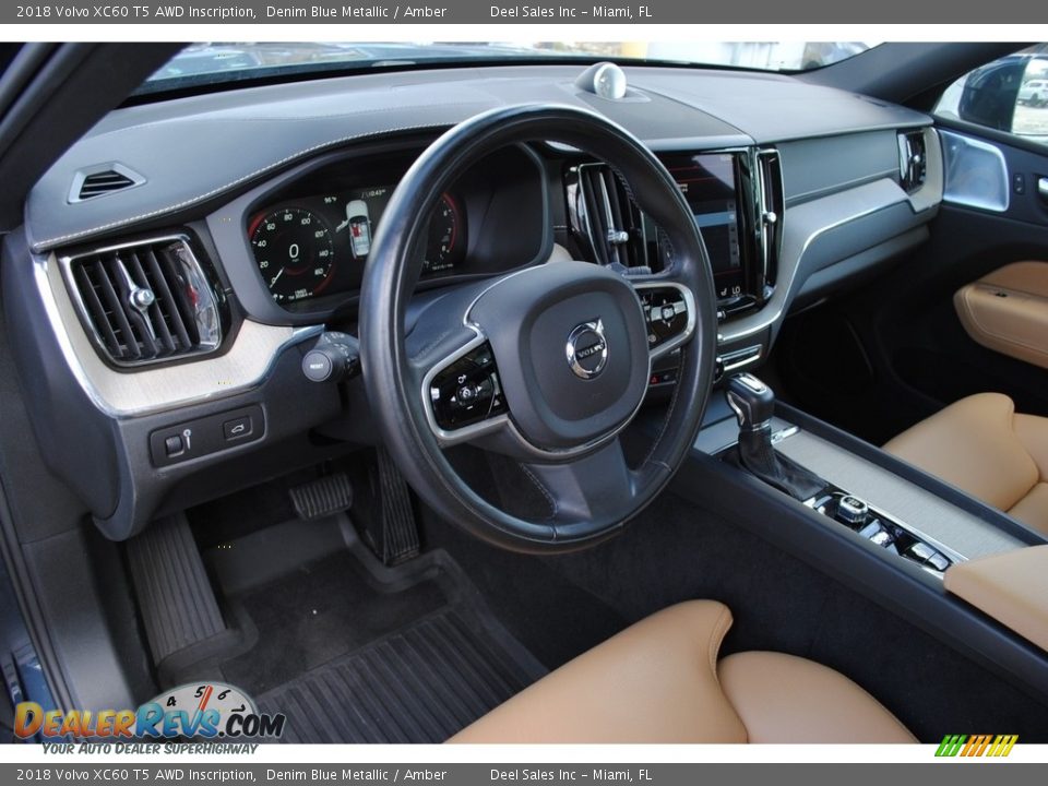 2018 Volvo XC60 T5 AWD Inscription Denim Blue Metallic / Amber Photo #15