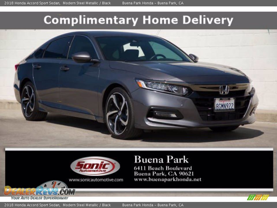 2018 Honda Accord Sport Sedan Modern Steel Metallic / Black Photo #1