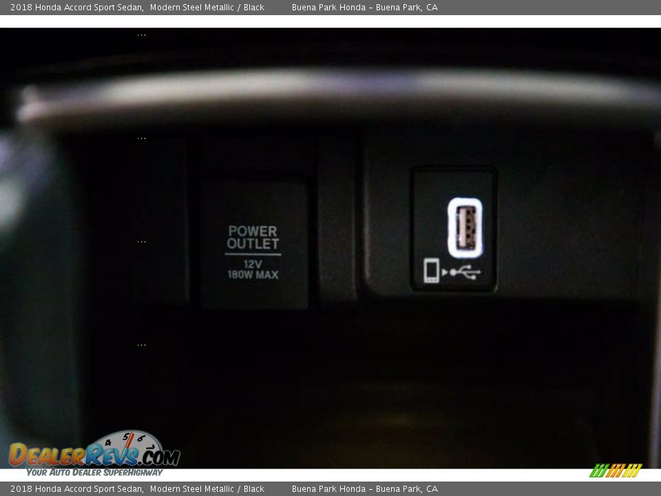 2018 Honda Accord Sport Sedan Modern Steel Metallic / Black Photo #17