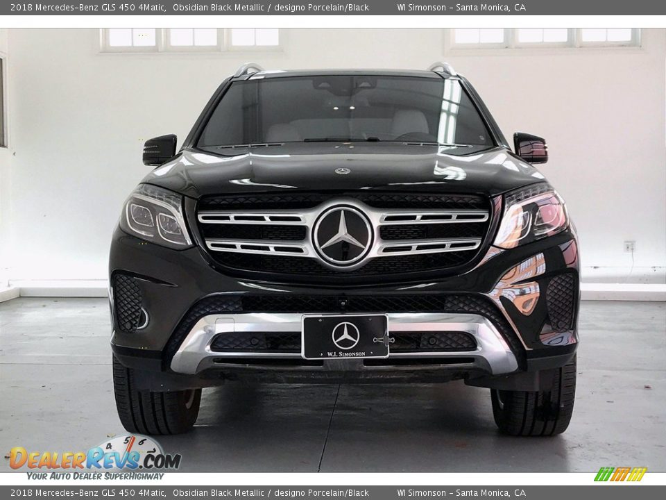 2018 Mercedes-Benz GLS 450 4Matic Obsidian Black Metallic / designo Porcelain/Black Photo #2