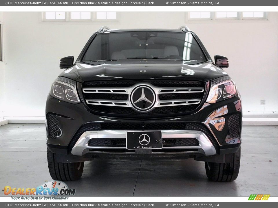 2018 Mercedes-Benz GLS 450 4Matic Obsidian Black Metallic / designo Porcelain/Black Photo #2