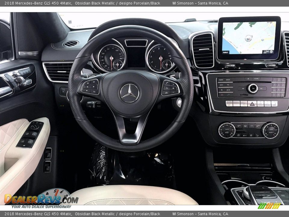 2018 Mercedes-Benz GLS 450 4Matic Obsidian Black Metallic / designo Porcelain/Black Photo #4