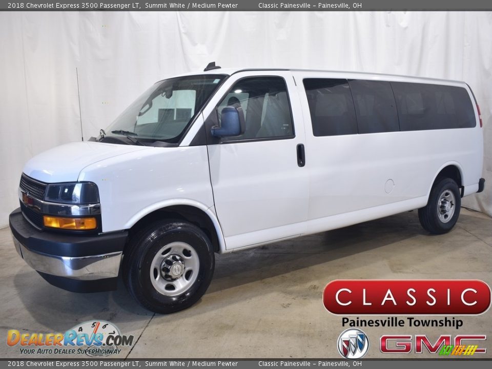 2018 Chevrolet Express 3500 Passenger LT Summit White / Medium Pewter Photo #1