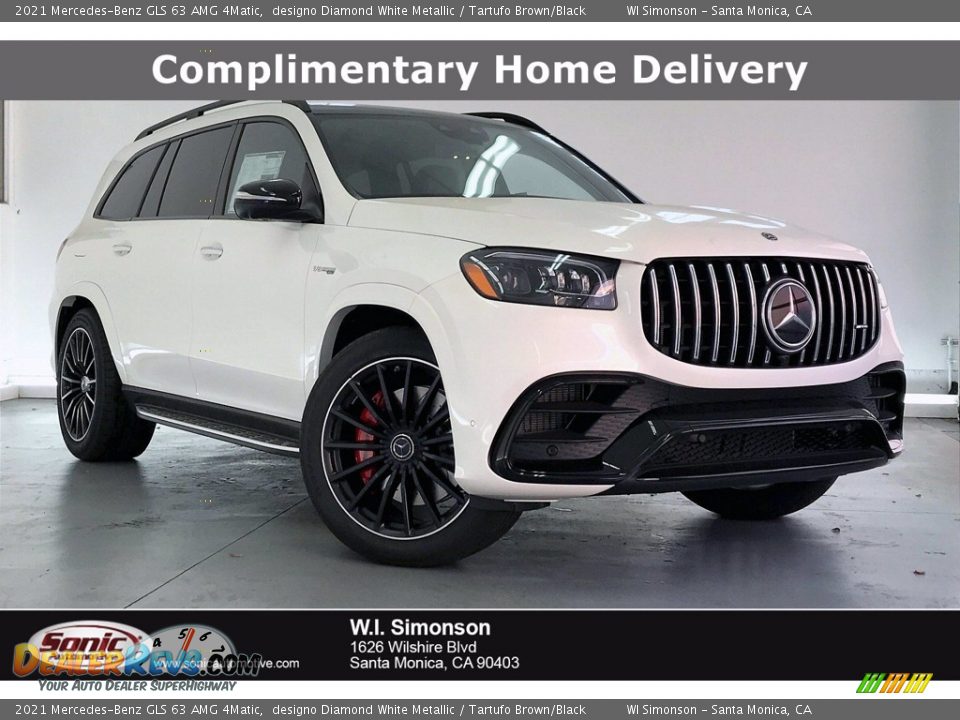 2021 Mercedes-Benz GLS 63 AMG 4Matic designo Diamond White Metallic / Tartufo Brown/Black Photo #1