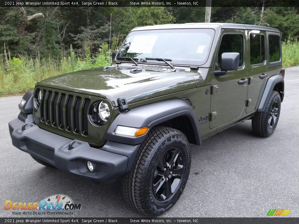 Front 3/4 View of 2021 Jeep Wrangler Unlimited Sport 4x4 Photo #2