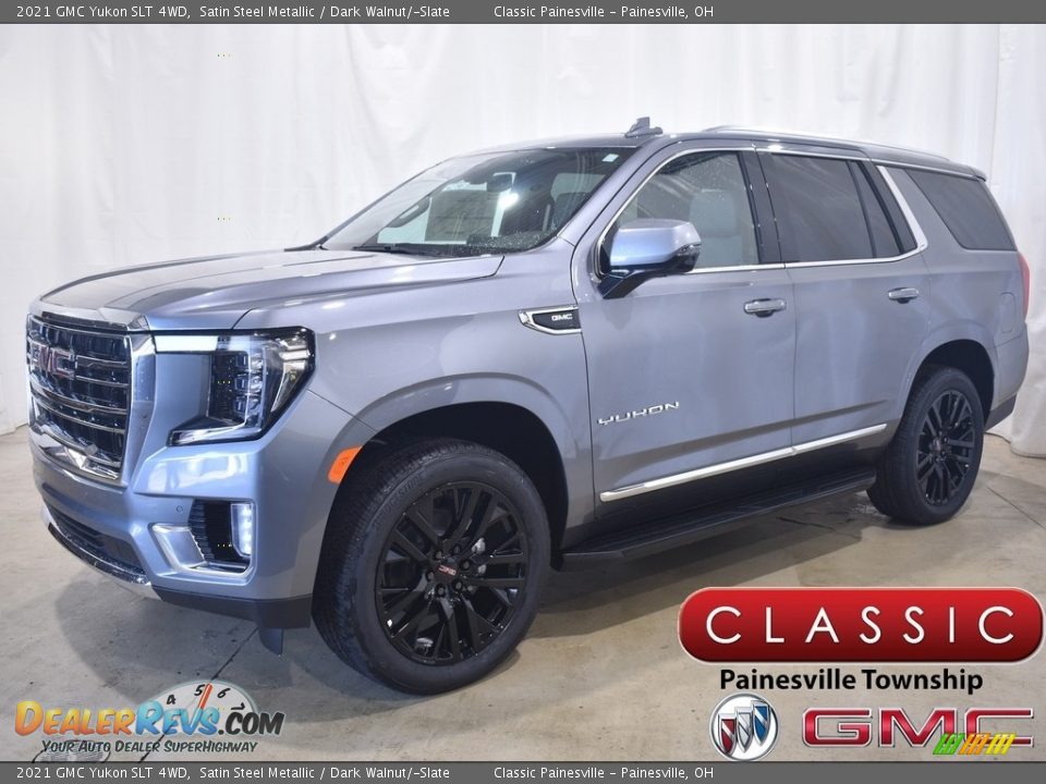 2021 GMC Yukon SLT 4WD Satin Steel Metallic / Dark Walnut/­Slate Photo #1