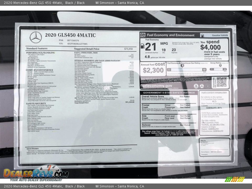 2020 Mercedes-Benz GLS 450 4Matic Black / Black Photo #10