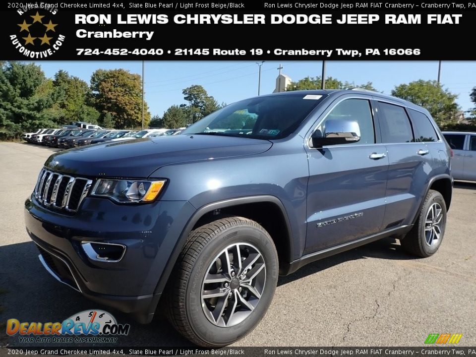 2020 Jeep Grand Cherokee Limited 4x4 Slate Blue Pearl / Light Frost Beige/Black Photo #1