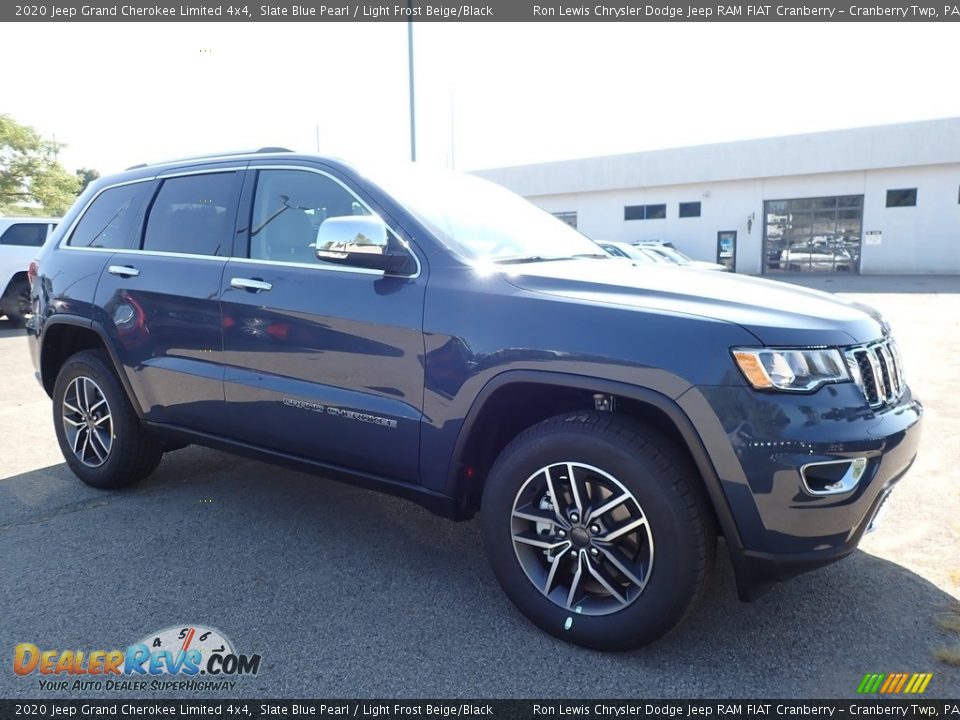 2020 Jeep Grand Cherokee Limited 4x4 Slate Blue Pearl / Light Frost Beige/Black Photo #3