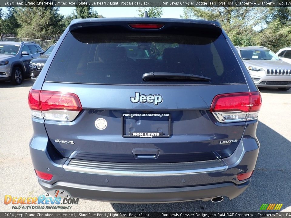 2020 Jeep Grand Cherokee Limited 4x4 Slate Blue Pearl / Light Frost Beige/Black Photo #6