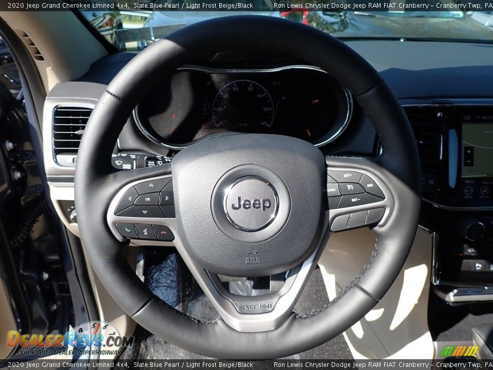 2020 Jeep Grand Cherokee Limited 4x4 Slate Blue Pearl / Light Frost Beige/Black Photo #18