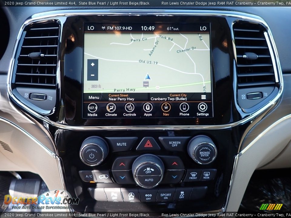 2020 Jeep Grand Cherokee Limited 4x4 Slate Blue Pearl / Light Frost Beige/Black Photo #19