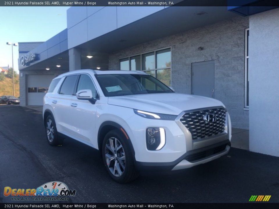 2021 Hyundai Palisade SEL AWD Hyper White / Beige Photo #1