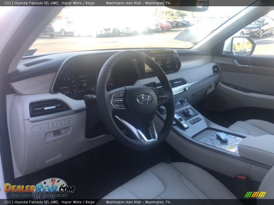 2021 Hyundai Palisade SEL AWD Hyper White / Beige Photo #7