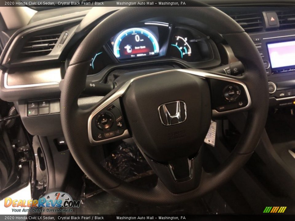 2020 Honda Civic LX Sedan Crystal Black Pearl / Black Photo #11