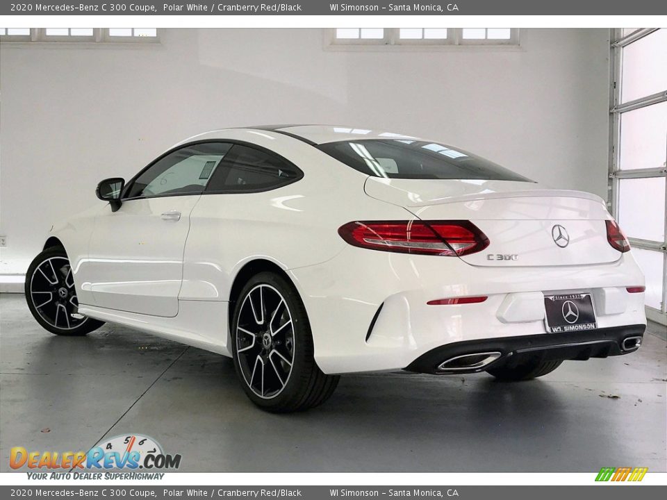 2020 Mercedes-Benz C 300 Coupe Polar White / Cranberry Red/Black Photo #2