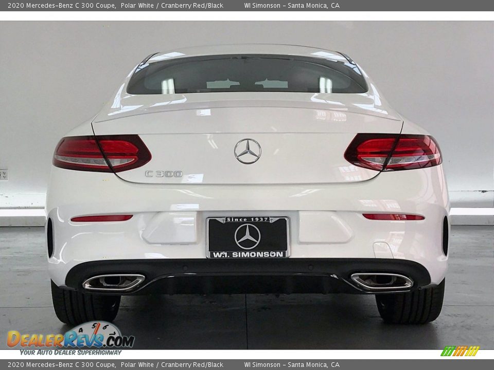 2020 Mercedes-Benz C 300 Coupe Polar White / Cranberry Red/Black Photo #3