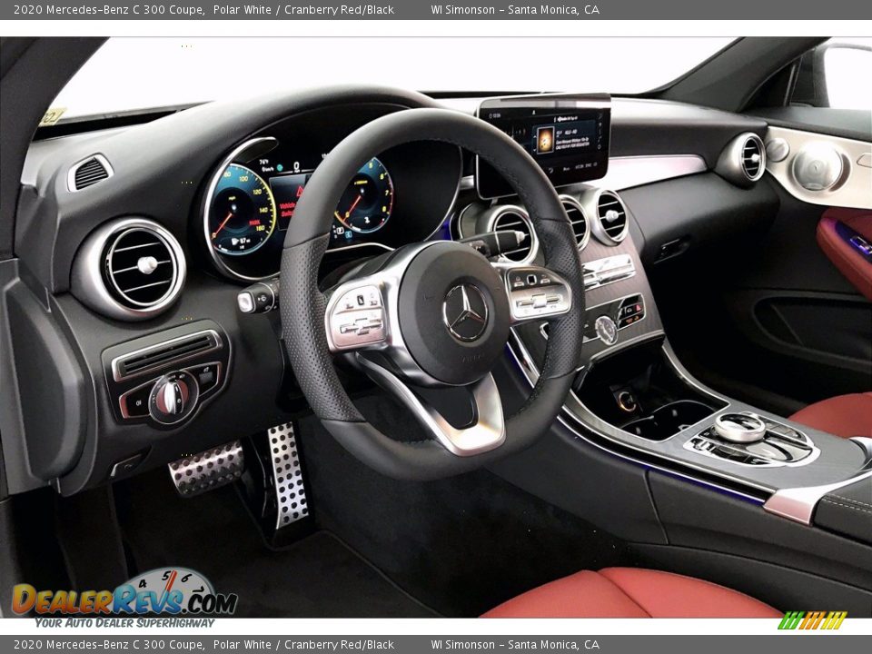 2020 Mercedes-Benz C 300 Coupe Polar White / Cranberry Red/Black Photo #4