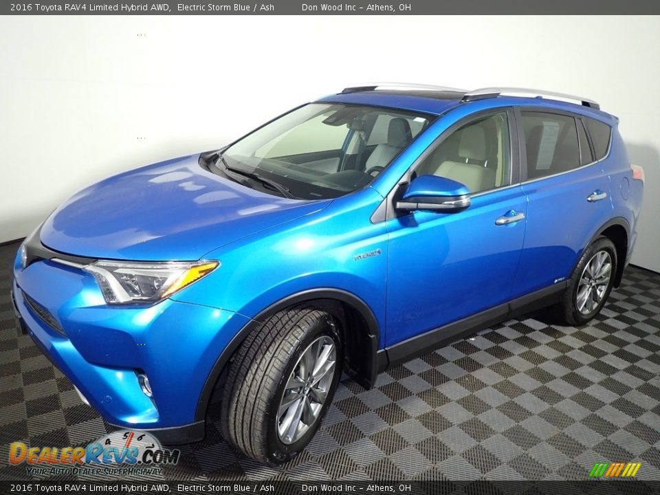 2016 Toyota RAV4 Limited Hybrid AWD Electric Storm Blue / Ash Photo #7