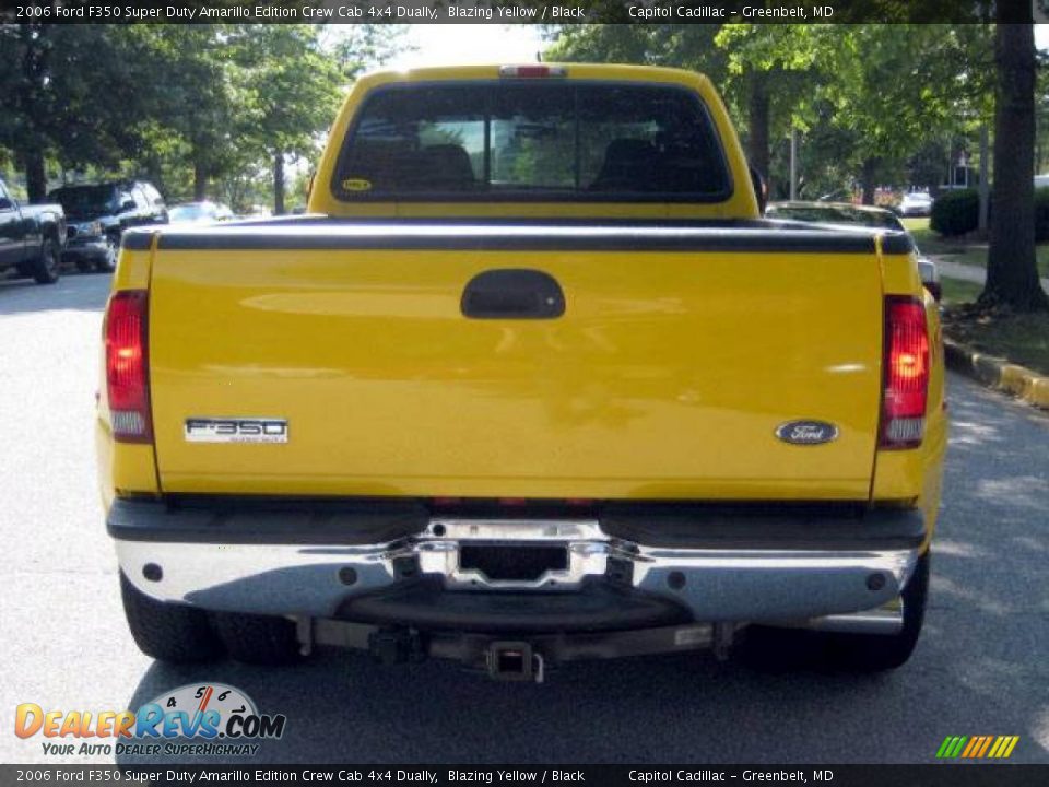 2006 Ford F350 Super Duty Amarillo Edition Crew Cab 4x4 Dually Blazing Yellow / Black Photo #3