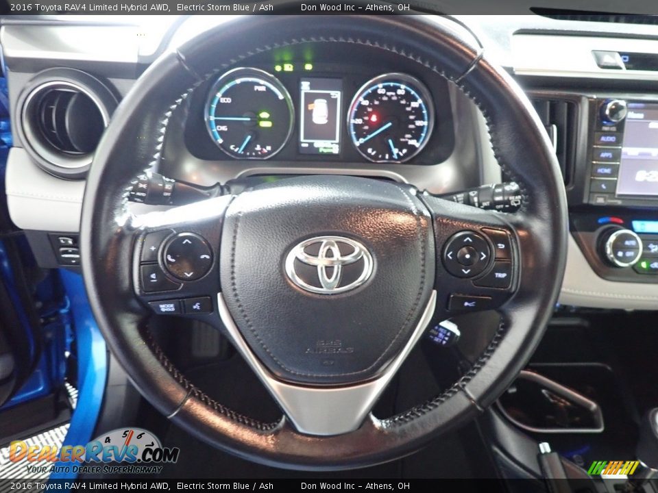 2016 Toyota RAV4 Limited Hybrid AWD Electric Storm Blue / Ash Photo #30