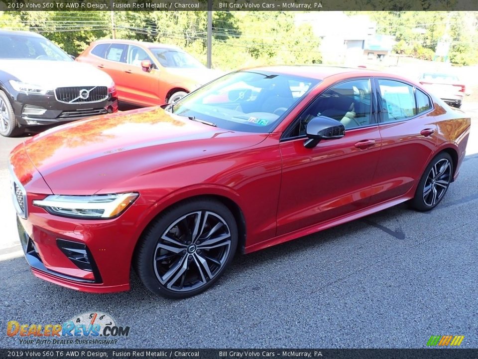 2019 Volvo S60 T6 AWD R Design Fusion Red Metallic / Charcoal Photo #8