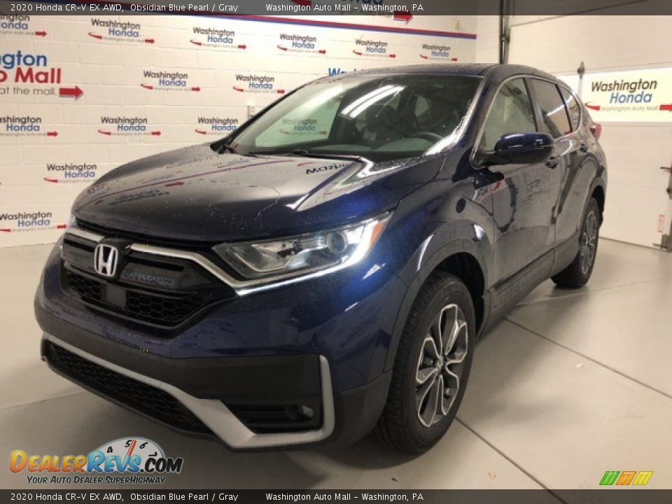 2020 Honda CR-V EX AWD Obsidian Blue Pearl / Gray Photo #1