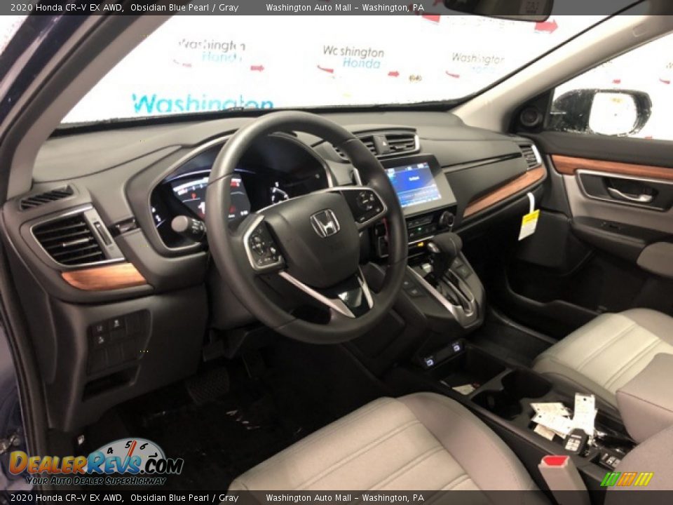 2020 Honda CR-V EX AWD Obsidian Blue Pearl / Gray Photo #9