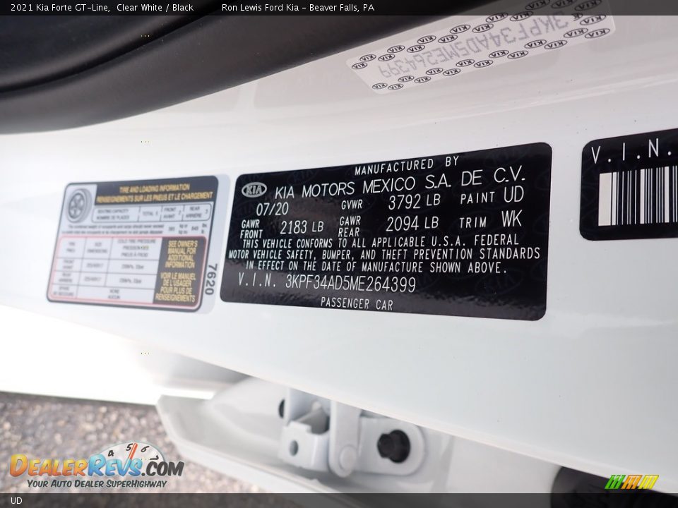 Kia Color Code UD Clear White