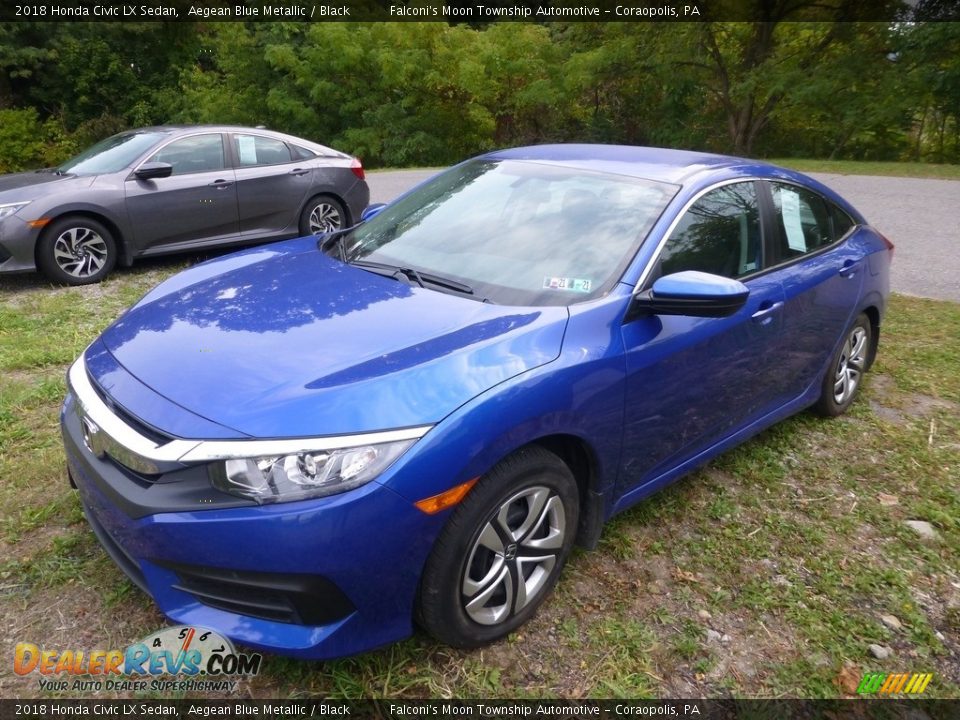 2018 Honda Civic LX Sedan Aegean Blue Metallic / Black Photo #1